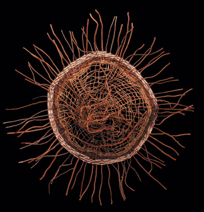 Judy Zugish sculptural basketry - Welcome the Copper Morn